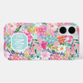カラフルガーデンのモノグラム Case-Mate iPhoneケース (裏面 (横))