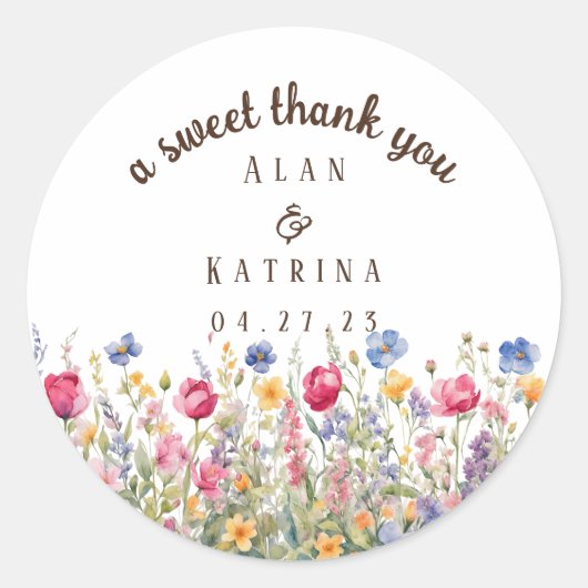 カラフルガーデンボホワイルフラワーステッカー ラウンドシール (正面)