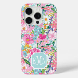 カラフルガーデンモノグラム iPhone 15 PROケース