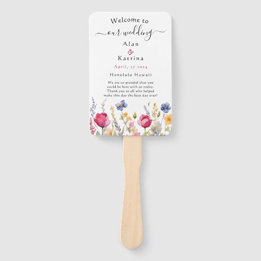 カラフルガーデン ボホ ワイルドフラワーズ ハンドファン (正面)