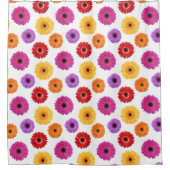 カラフルガーベラデイジーはっきりしたフローラシャワーカーテン シャワーカーテン (正面)