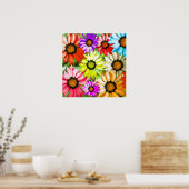 カラフルガーベラ花フローラデザイン ポスター (キッチン)