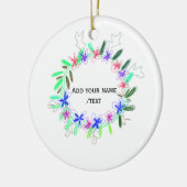 カラフルガーランドリースクリスマスワッド名文字 セラミックオーナメント (左)