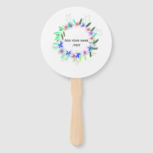 カラフルガーランドリースクリスマスワッド名文字 ハンドファン (正面)