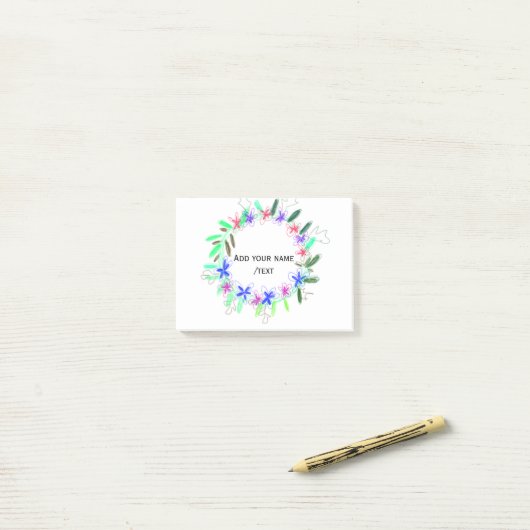 カラフルガーランドリースクリスマスワッド名文字 ポストイット (デスク上)