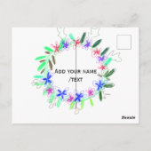 カラフルガーランドリースクリスマスワッド名文字 ポストカード (裏面)