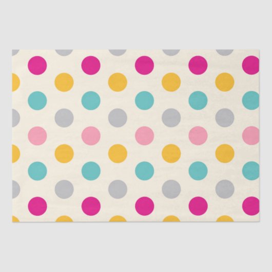 カラフルガーリー水玉模様パターンティッシュペーパー 薄葉紙 (正面)