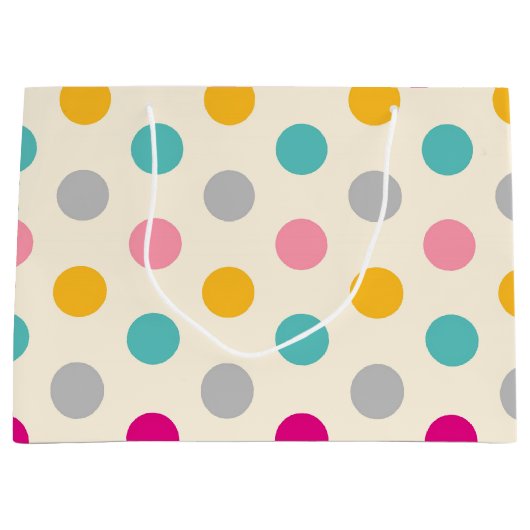 カラフルガーリー水玉模様パターン抱き枕 ラージペーパーバッグ (正面)