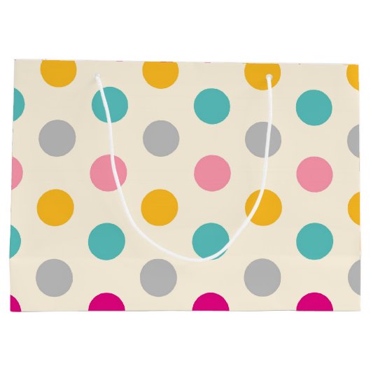 カラフルガーリー水玉模様パターン抱き枕 ラージペーパーバッグ (裏面)