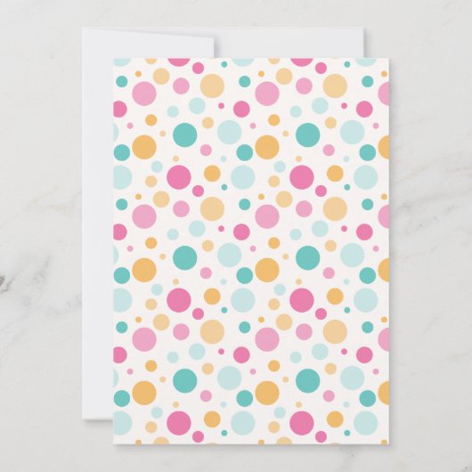 カラフルガーリー水玉模様誕生日会 招待状 (裏面)