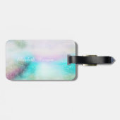 カラフルガーリー絵を描脳卒中・モノグラムパーソナライズされた線 ラゲッジタグ (裏面横)