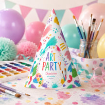 カラフルキッズアートパーティー6歳の誕生日ペイント