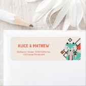 カラフルキツネ幾何形状部類テーマ ラベル (インサイチュ)