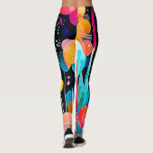 カラフルキツネ抽象芸術 レギンス (裏面)