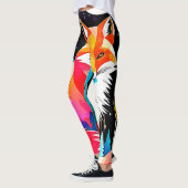 カラフルキツネ抽象芸術 レギンス (左)