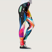 カラフルキツネ抽象芸術 レギンス (右)