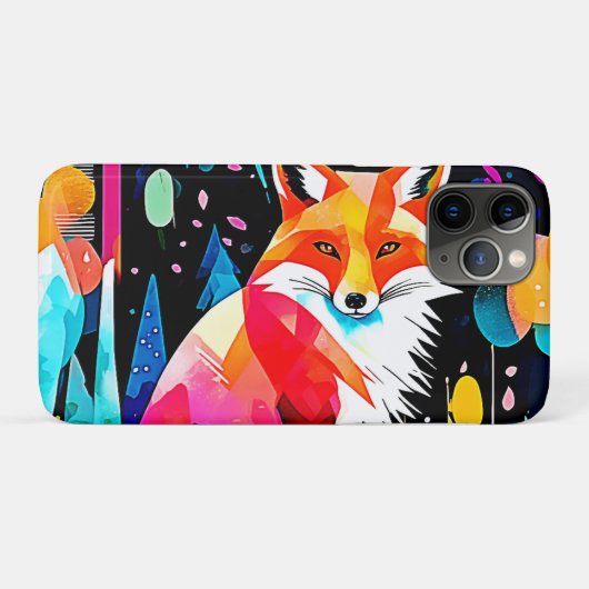 カラフルキツネ抽象芸術 Case-Mate iPhoneケース (裏面(横))