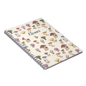 カラフルキノコのドードルパターン – カスタマイズ可能 ノートブック (右側)