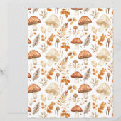 カラフルキノコ秋パターンスクラップブック紙 (正面/裏面)