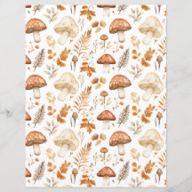 カラフルキノコ秋パターンスクラップブック紙