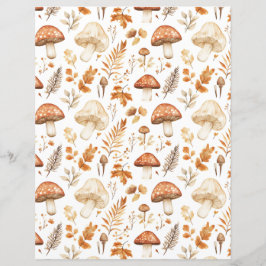 カラフルキノコ秋パターンスクラップブック紙