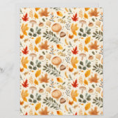 カラフルキノコ秋パターンスクラップブック紙 (正面/裏面)