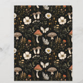 カラフルキノコ秋柄スクラップブック紙 (正面/裏面)