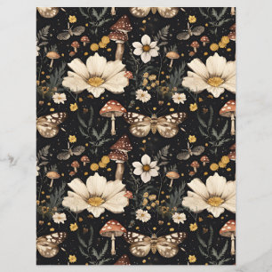 カラフルキノコ秋柄スクラップブック紙