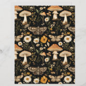 カラフルキノコ秋柄スクラップブック紙 (正面/裏面)