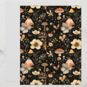 カラフルキノコ秋柄スクラップブック紙 (正面/裏面)