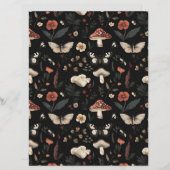 カラフルキノコ秋柄スクラップブック紙 (正面/裏面)