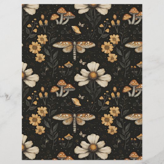 カラフルキノコ秋柄スクラップブック紙 (正面)