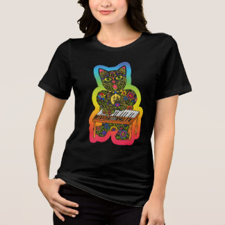 カラフルキャットキーボードTシャツ – Carole Bibisiによるアート作品,  トライブレンドＴシャツ
