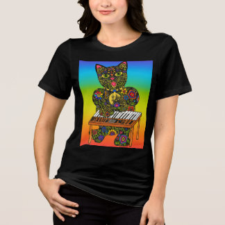 カラフルキャットキーボードTシャツ – Carole Bibisiによるアート トライブレンドTシャツ