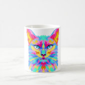 カラフルキャットマグカップ | かわいいアートキャットイラスト コーヒーマグカップ (中央)