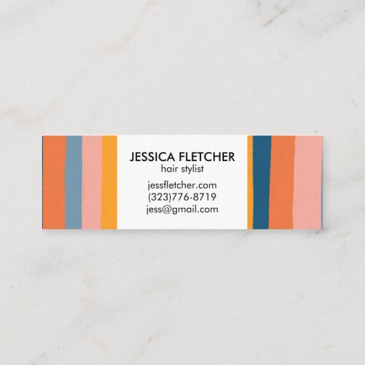 カラフルキャンディストライプミニマルカッコいいリスト スキニー名刺 (裏面)