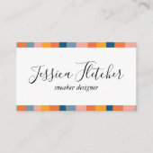 カラフルキャンディストライプミニマルカッコいいリスト 名刺 (正面)