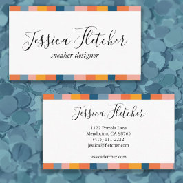 カラフルキャンディストライプミニマルカッコいいリスト 名刺