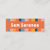 カラフルキャンディストライプレトロミニマル スキニー名刺 (正面)