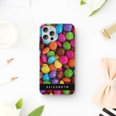 カラフルキャンディ、キャンディボタン、お菓子、あなたの名前 iPhone 16ケース