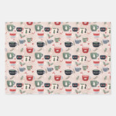 カラフルキュートなクリスマストリオのパックセット ラッピングペーパーシート (正面3)