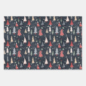 カラフルキュートなクリスマストリオのパックセット ラッピングペーパーシート (正面2)