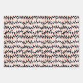 カラフルキュートなクリスマストリオのパックセット ラッピングペーパーシート (正面)