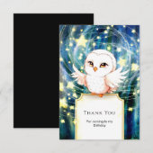 カラフルキュートオウルバースデー サンキューカード (正面/裏面)