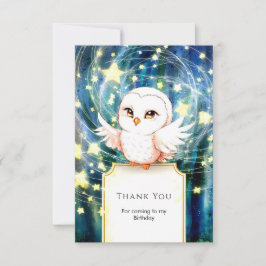 カラフルキュートオウルバースデー サンキューカード