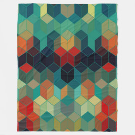 カラフルキューブのパタモダンーン フリースブランケット
