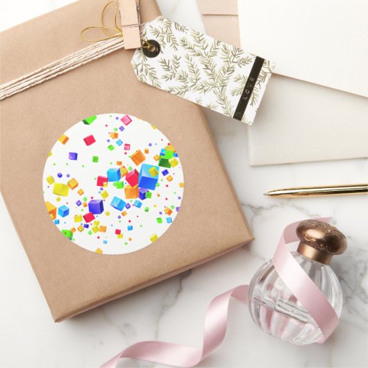 カラフルキューブ1 ラウンドシール (ギフト)
