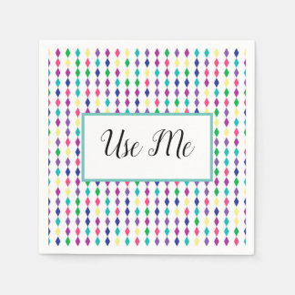 カラフルキラキラパターン(の模様が)あるシ スタンダードカクテルナプキン