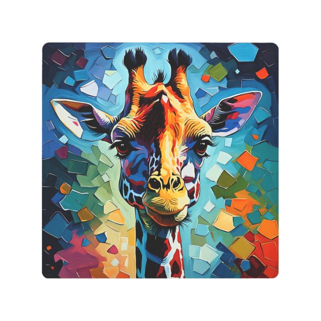 カラフルキリン302 メタルプリント (正面)