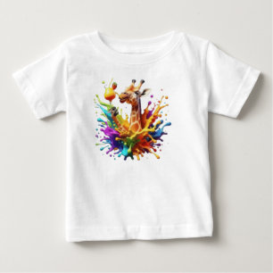 カラフルキリン ベビーTシャツ